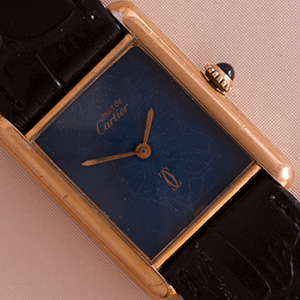 Cartier Tank vermeil GM Lapis