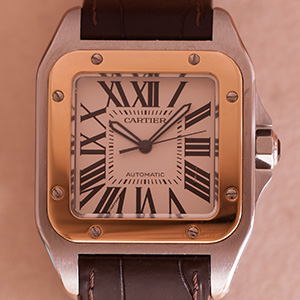 Cartier Santos 100 GM Goud Staal 