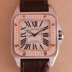 Cartier Santos 100 Medium Model Diamond 