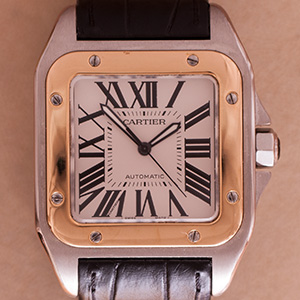 Cartier Santos 100 GM Goud Staal 