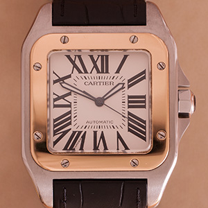 Cartier Santos 100 GM Goud Staal 