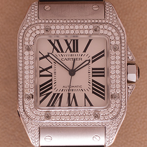 Cartier 2656 Santos 100 GM Diamonds 