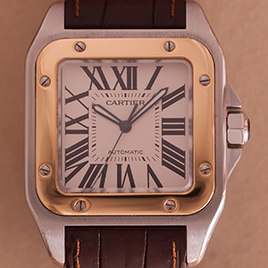 Cartier Santos 100 GM Goud Staal 