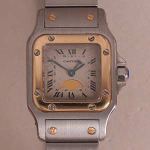 Cartier Santos Galbee Ladies Moonface 