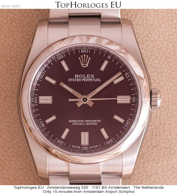rolex oyster perpetual red grape 36mm